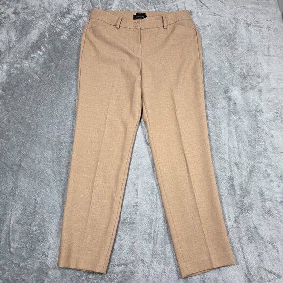 Talbots Pants Womens 14 Tan Beige Hampshire Straight Leg Ankle Trousers Preppy - Picture 1 of 8